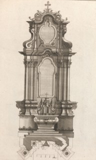 Design for a Monumental Altar, Plate m from 'Unterschiedliche Neu Inventier..., Printed ca. 1750-56. Creator: Johann Michael Leüchte.