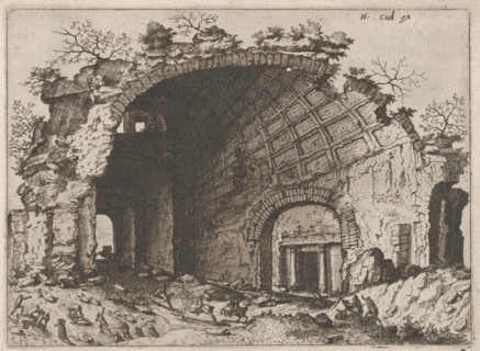 Barrel Vault with Coffering from the series Roman Ruins and Buildings, 1562. Creators: Johannes van Doetecum I, Lucas van Doetecum.
