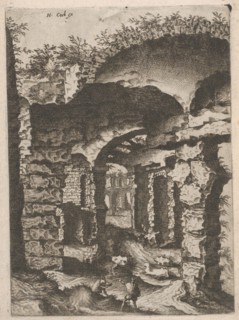 Vaults with Bosse Blocks, from the series Roman Ruins and Buildings, 1562. Creators: Johannes van Doetecum I, Lucas van Doetecum.