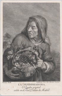 The grape-picker, and elderly woman holding a basket of grapes, after Murillo, ca. 1780-1805. Creator: Juan Antonio Salvador Carmona.