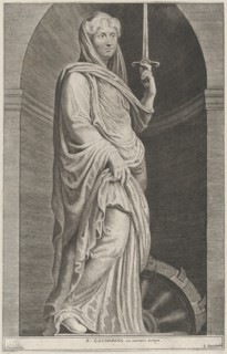 Saint Catherine, within a niche, 1615-75. Creator: Lucas Vorsterman.