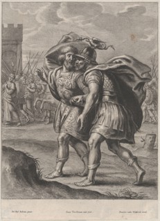 Achilles and Priam, in conversation outside of Troy, ca. 1644-66. Creator: Lucas Vorsterman II.