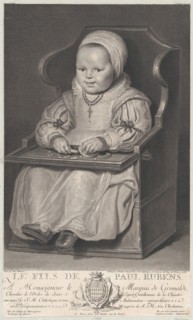 Portrait of one of Cornelis de Vos' children (probably), seated in a baby chair, 1762. Creator: Manuel Salvador Carmona.