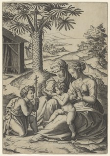 The Virgin and Child with St. Elizabeth and John the Baptist, called 'The Virgin of..., ca. 1520-25. Creator: Marcantonio Raimondi.