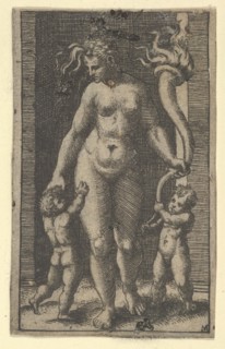 Venus attended by cupids, ca. 1500-1534. Creator: Marcantonio Raimondi.