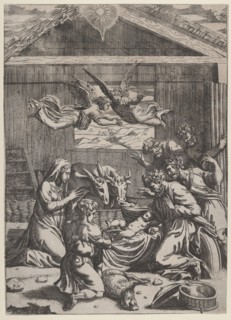 The Adoration of the Shepherds, ca. 1500-1550. Creator: Marcantonio Raimondi.