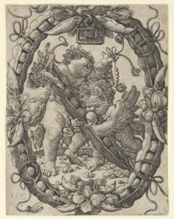 Two Angels with a Peapod, 1533. Creator: Master H.L.