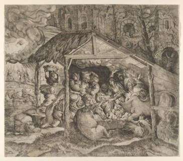 Adoration of the Shepherds, ca. 1543. Creator: Master IQV.