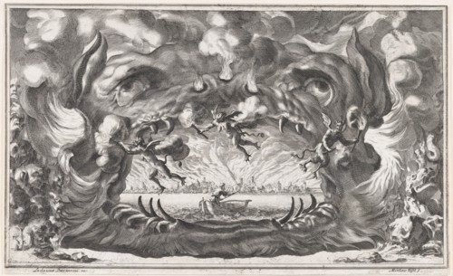 The hellmouth, set design from 'Il Pomo D'Oro', 1668. Creator: Mathäus Küsel.