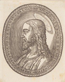 Christ, left profile, 16th century. Creator: Melchior Lorck.