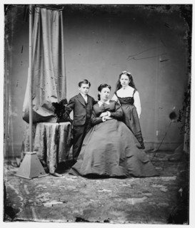 Mrs. U.S. Grant with daughter and son, between 1860 and 1875. Creator: Unknown.