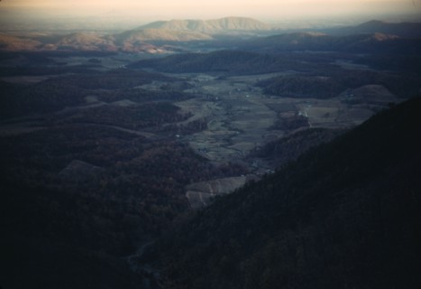 Mountain farms along the Skyline Drive in Virginia, ca. 1940. Creator: Jack Delano.