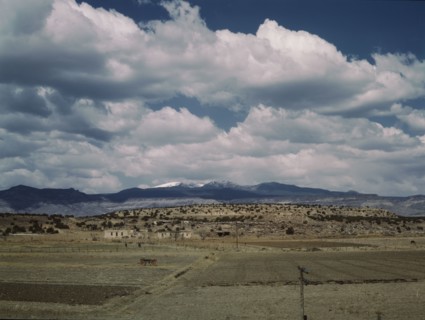 Indian houses and farms on the Laguna Indian reservation, Laguna New Mexico, 1943. Creator: Jack Delano.