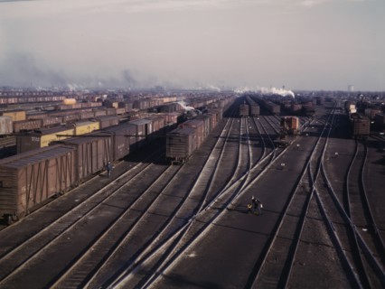 View of a classification yard at C & NW RR's Proviso yard, Chicago, Ill., 1942. Creator: Jack Delano.