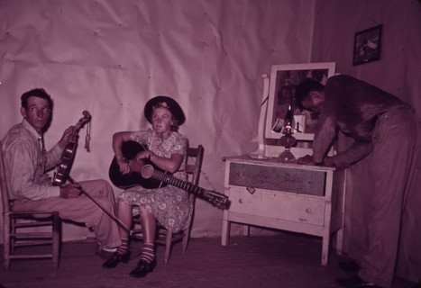 Orchestra during intermission at square dance, McIntosh County, Oklahoma, 1939 or 1940. Creator: Russell Lee.