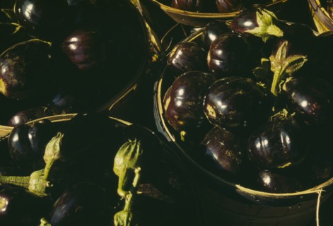 Baskets of eggplants, between 1941 and 1942. Creator: Unknown.