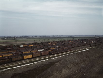 C. M. St. P. & P. R.R., general view of part of the yard, Bensenville, Ill., 1943. Creator: Jack Delano.