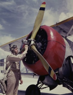 Av. Cadet Thanas at the Naval Air Base, Corpus Christi, Texas, 1942. Creator: Howard Hollem.