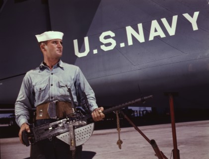 After seven years in the Navy, J.D. Estes is con...Naval Air Base, Corpus Christi, Texas, 1942. Creator: Howard Hollem.