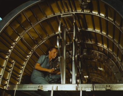 Production of B-24 bombers and C-87 transports, Consolidated Aircraft Corp., Fort Worth, Texas, 1942 Creator: Howard Hollem.