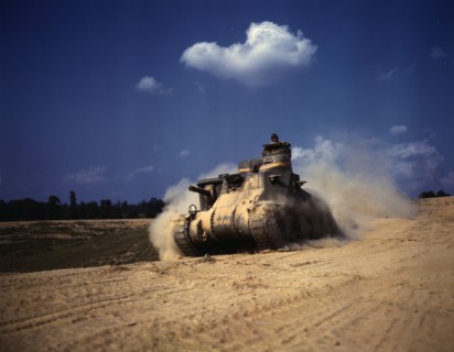 An M-3 tank in action, Ft. Knox, Ky., 1942. Creator: Alfred T Palmer.