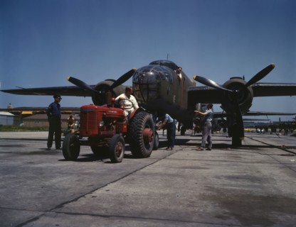 B-25 bomber planes at the North American Aviation, Incorporated..., Kansas City, Kansas, 1942. Creator: Alfred T Palmer.