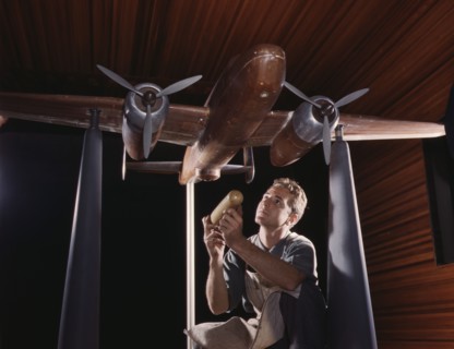 An experimental scale model of the B-25...North American Aviation, Inc., Inglewood, Calif., 1942. Creator: Alfred T Palmer.