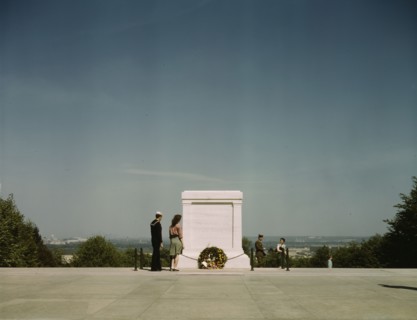 Sailor and girl at the Tomb of the Unknown Soldier, Washington, D.C. , 1943. Creator: John Collier.