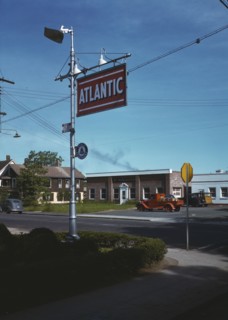Street scene, with building of the Southington News, Southington, Connecticut, 1942. Creator: Charles Fenno Jacobs.
