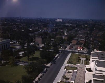 Looking east toward Rackham Building, Detroit, Mich. , 1942. Creator: Arthur S Siegel.