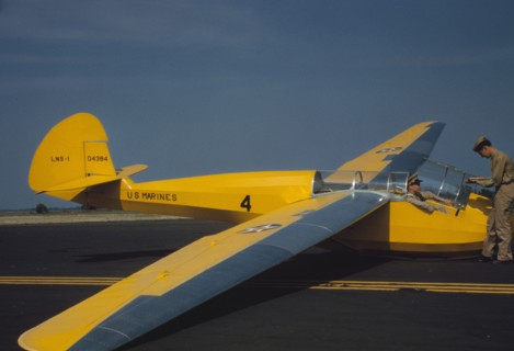 Marine glider in training at Page Field, Parris Island, S.C., 1942. Creator: Alfred T Palmer.