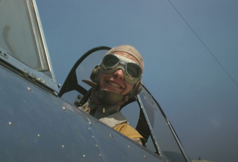Marine lieutenant, glider pilot in training, ready for...at Page Field, Parris Island, S.C., 1942. Creator: Alfred T Palmer.