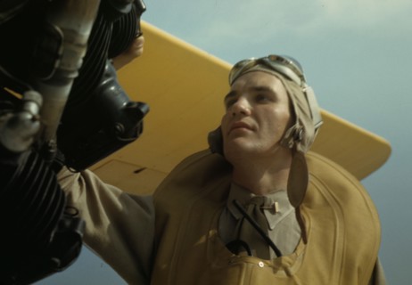 Marine lieutenant, pilot with the power towing plane for...Parris Island's Page Field, S.C., 1942. Creator: Alfred T Palmer.