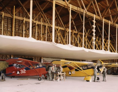 Civil Air Patrol Base, Bar Harbor, Maine, 1943. Creator: John Collier.