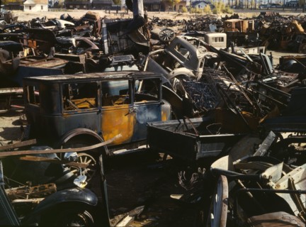 Scrap and salvage depot, Butte, Mont., 1942. Creator: Russell Lee.