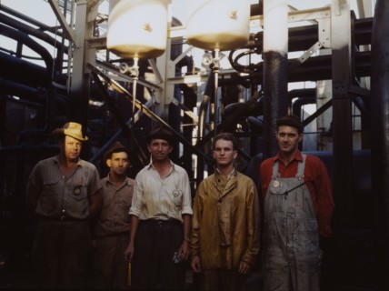 Employees at Mid-Continent Refinery, Tulsa, Okla., (1943?). Creator: John Vachon.