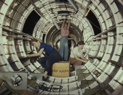 Women workers install fixtures and assem...Douglas Aircraft Company plant, Long Beach, Calif. , 1942 Creator: Alfred T Palmer.