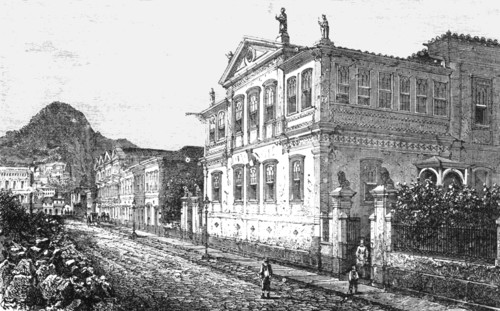 'House in the Suburbs of Rio De Janeiro; Rio De Janeiro and the Organ Mountains', 1875. Creator: Thomas Woodbine Hinchliff.