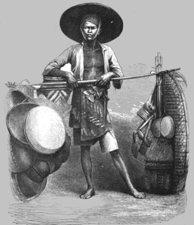 'Basket-seller; A Visit to Borneo', 1875. Creator: A.M. Cameron.