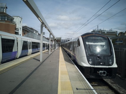 Elizabeth Line, Abbey Wood, London, UK, May 2022. Creator: Ethel Davies.