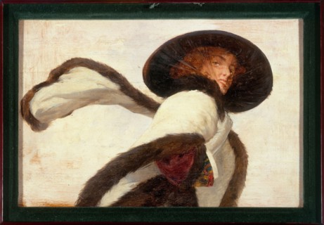 Woman with a scarf, c1910.