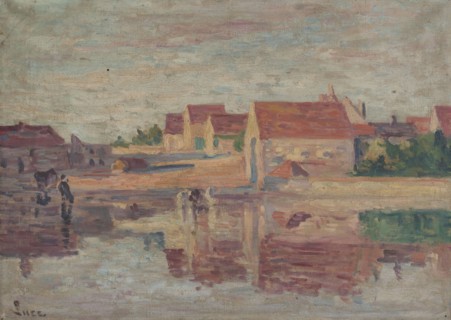 Village by a river.