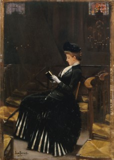 Woman in prayer, c1885.
