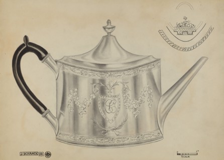 Silver Teapot, c. 1936.