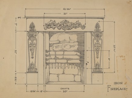 Iron Fireplace, c. 1936.