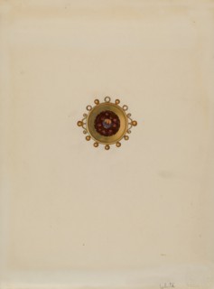 Garnet Earring, c. 1936. Creator: Edward White.