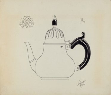 Silver Teapot, c. 1938.