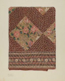 Applique Quilt, c. 1940.