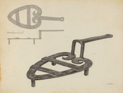 Flat Iron Holder, c. 1939.