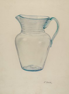 Glass Water Pitcher, c. 1940.